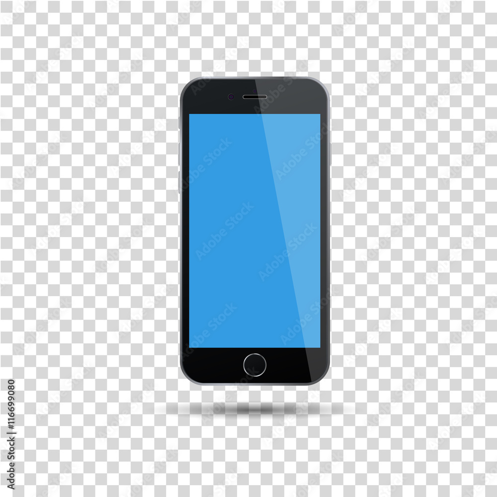 Isolated white smartphone template with transparent screen. vector eps10 illustration Isolated white smartphone template with transparent screen. vector eps10 illustration