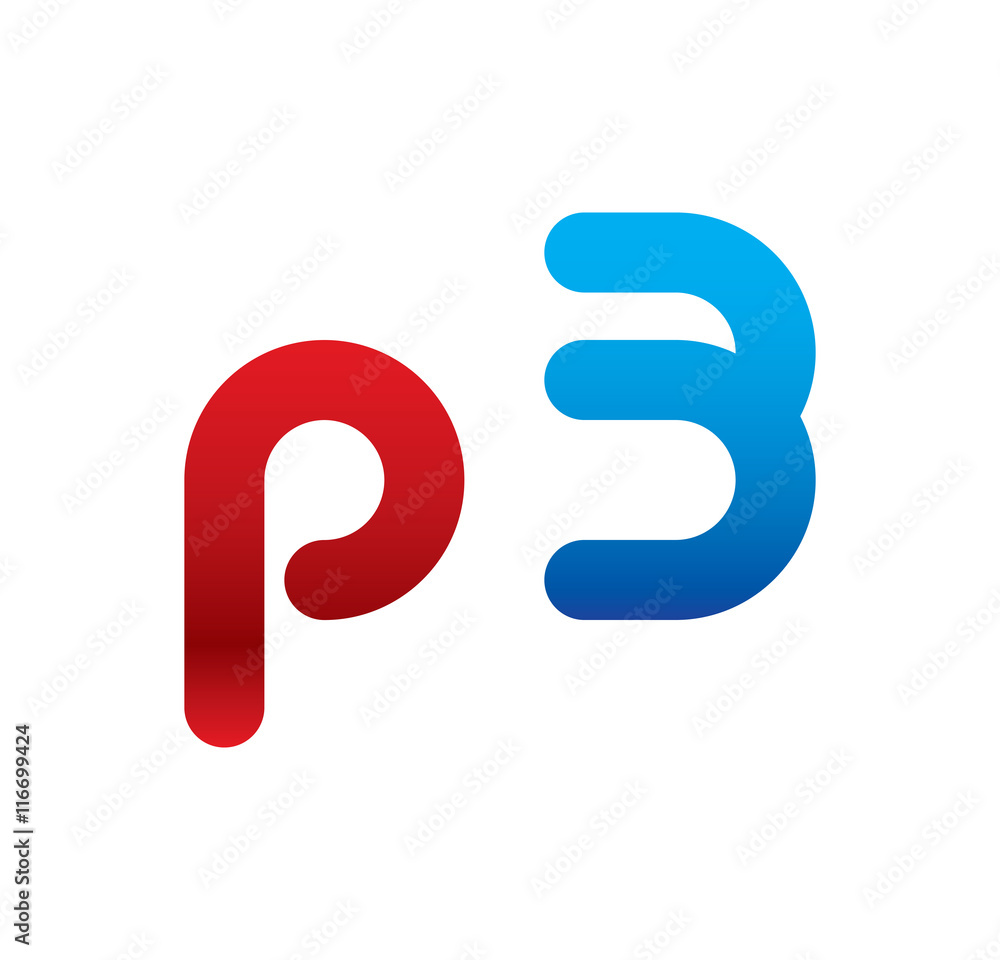 p3 logo initial blue and red p3 logo initial blue and red