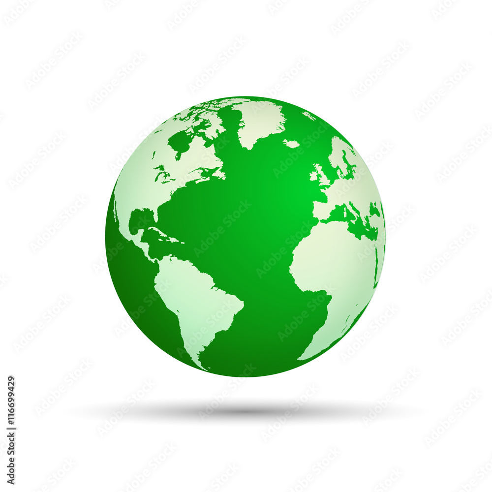 Illustration of a world globe isolated on a white background