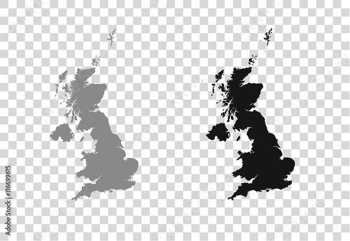 United Kingdom black silhouette. Vector