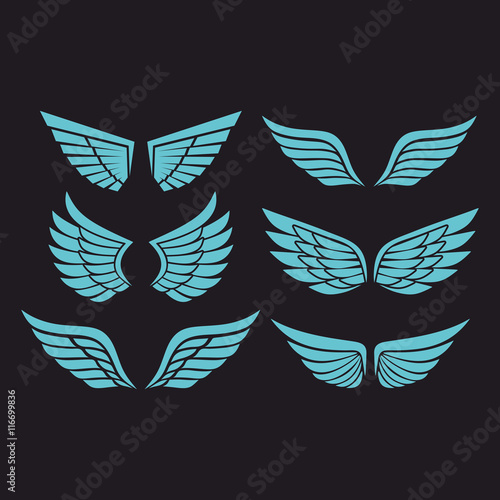 Gothic and tattoo marks. Christian symbols. The wings of the Holy Spirit.