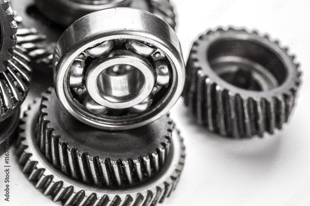 Gear metal wheels, isolated on white background Gear metal wheels, isolated on white background
