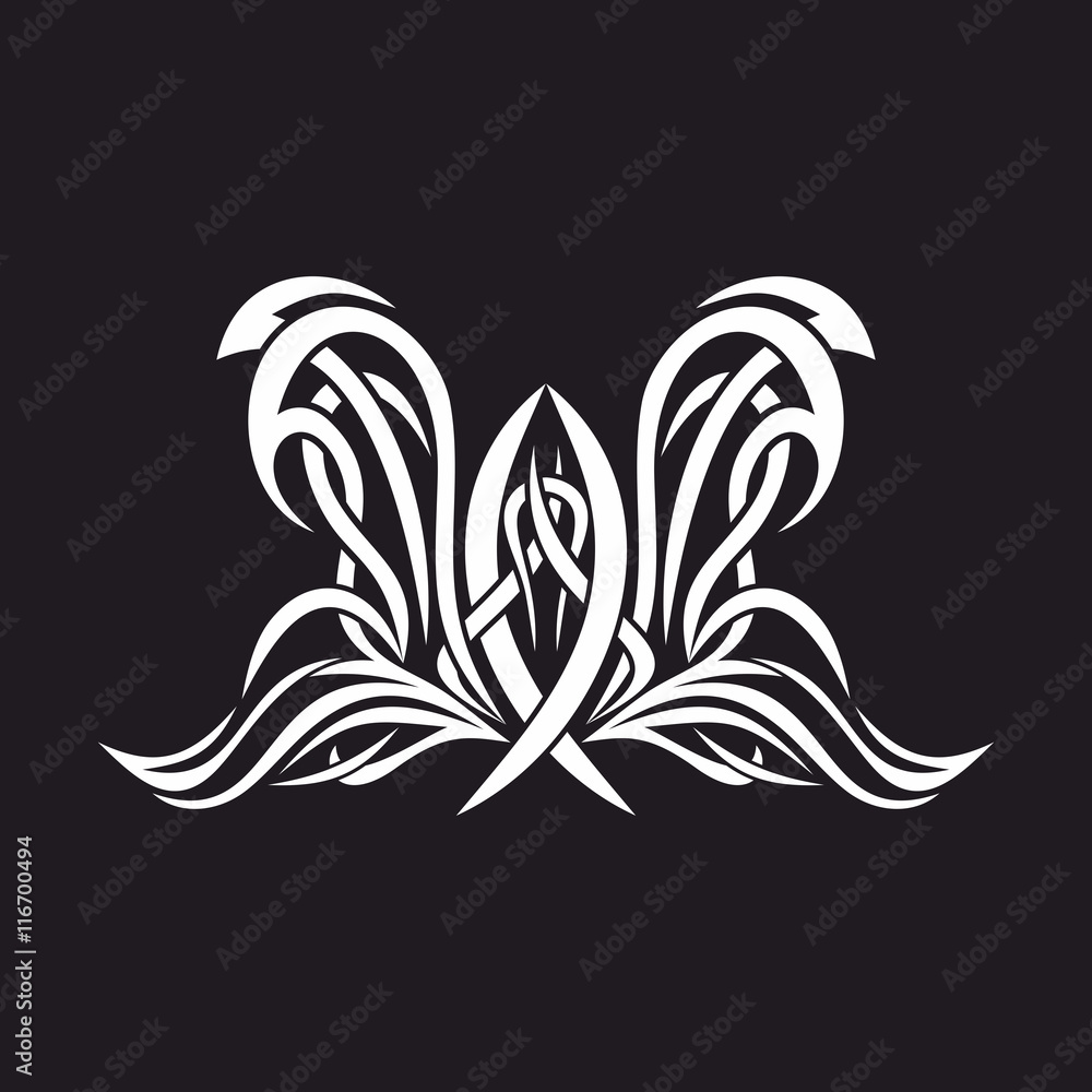 Gothic and tattoo marks. Christian symbols. Fish Jesus and the Holy Spirit wings.