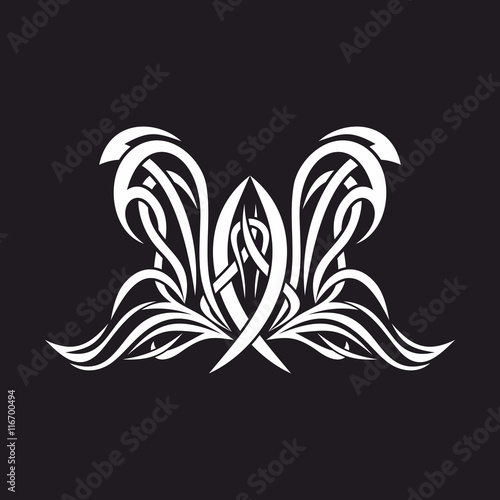 Gothic and tattoo marks. Christian symbols. Fish Jesus and the Holy Spirit wings.