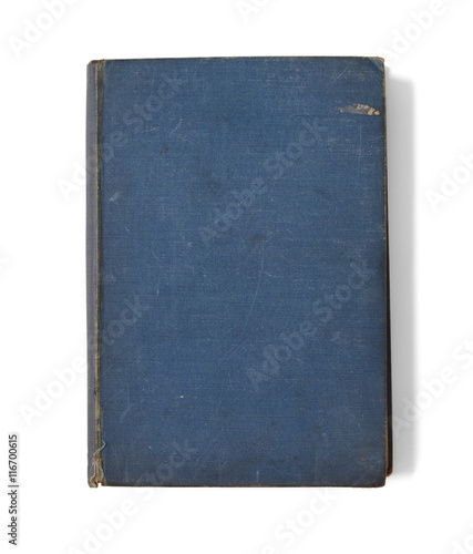 Εκτύπωση καμβά A single old hardback book with a blue cover isolated on a white background