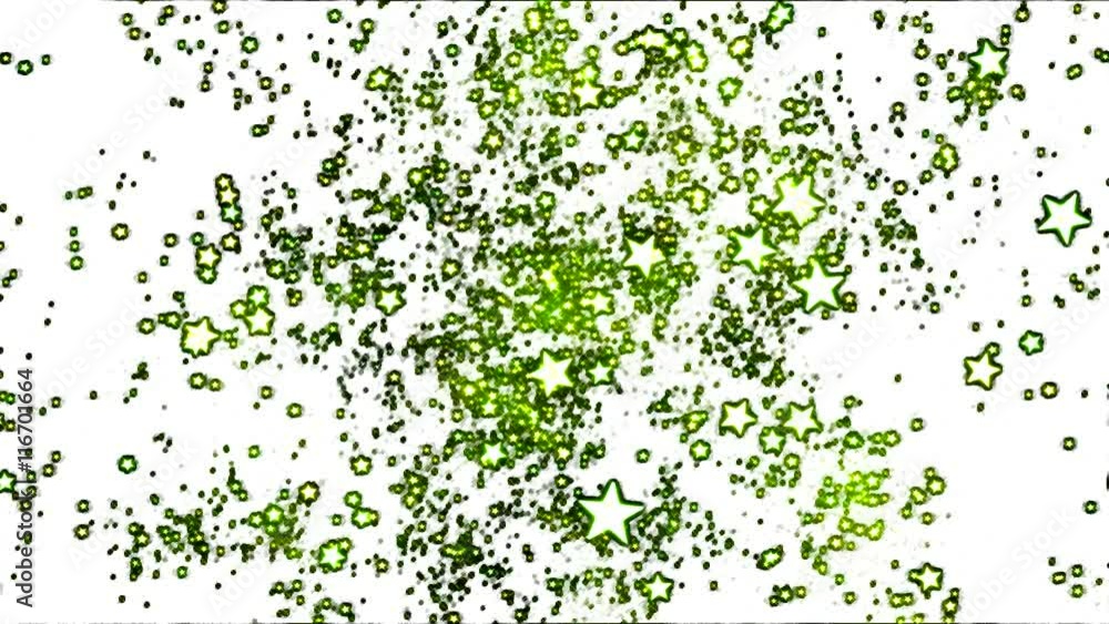 Abstract Travel through Star Shapes - Loop Green Abstract Travel through Star Shapes - Loop Green