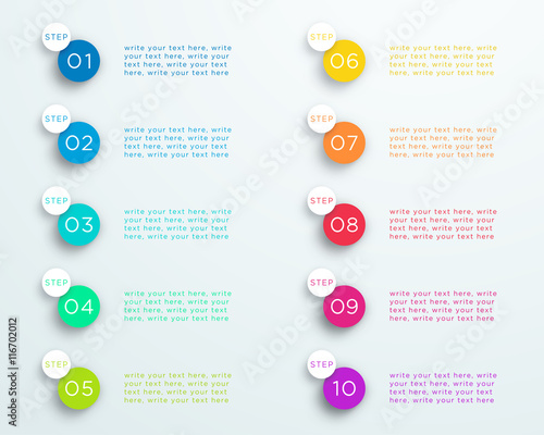 Numbered Steps Infographic 1 to 10