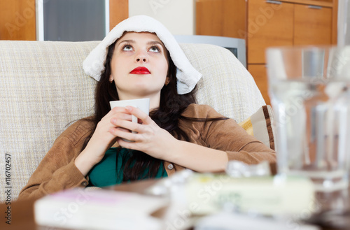  Suffering   girl on sofa photo