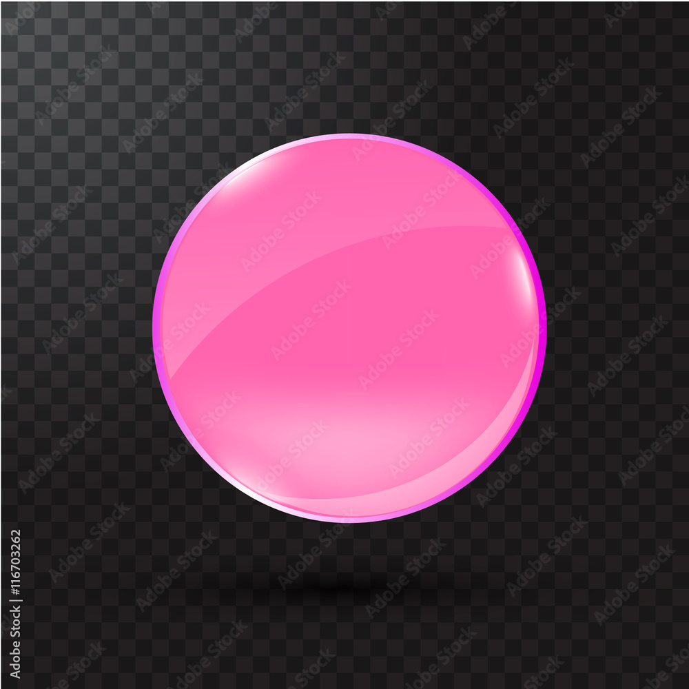 Realistic glass banner for web interface.