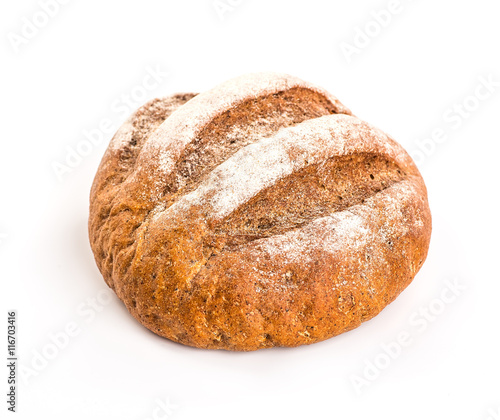 Large loaf of bread isolated on white