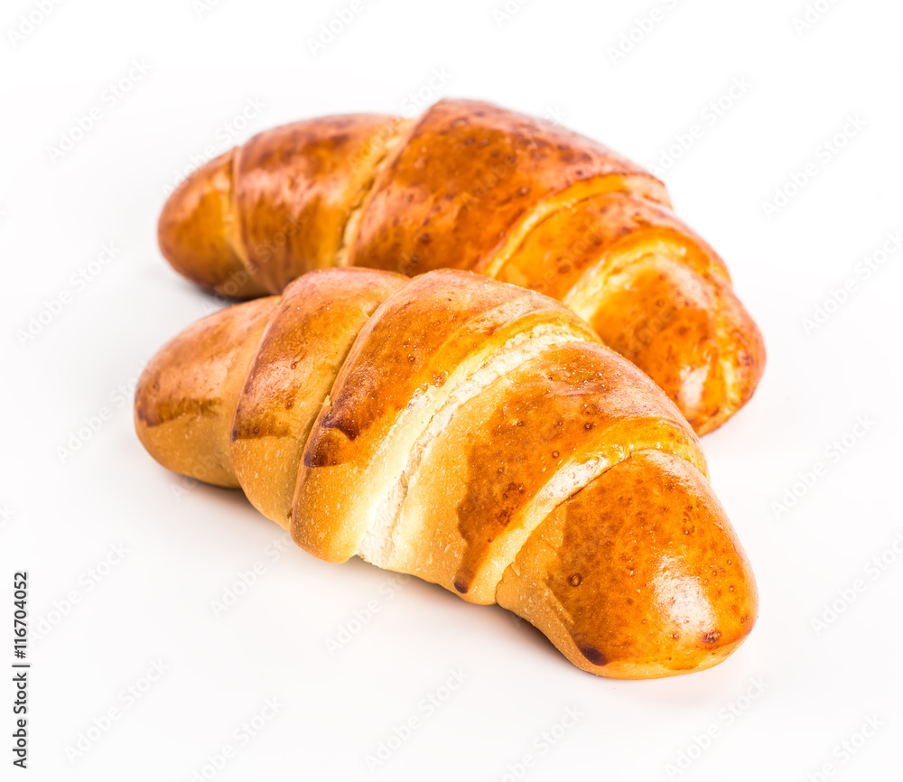 Fresh croissant on a white background Fresh croissant on a white background