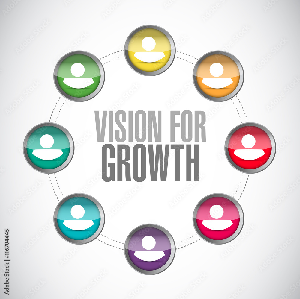 vision for growth network sign business concept vision for growth network sign business concept