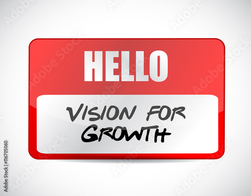 vision for growth name tag sign business concept