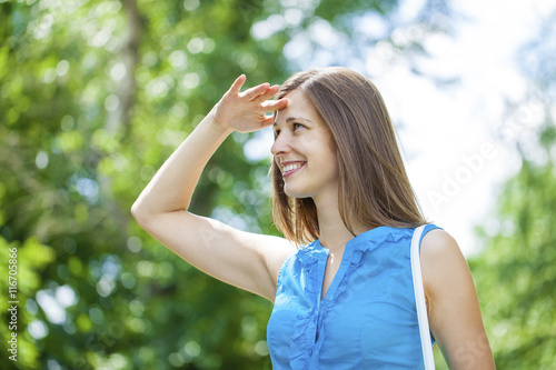 Portrait of beautiful young happy woman