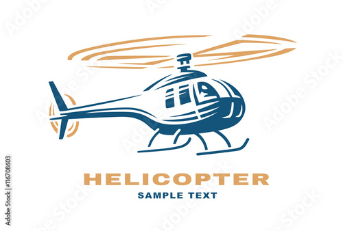 Helicopter logo design illustration