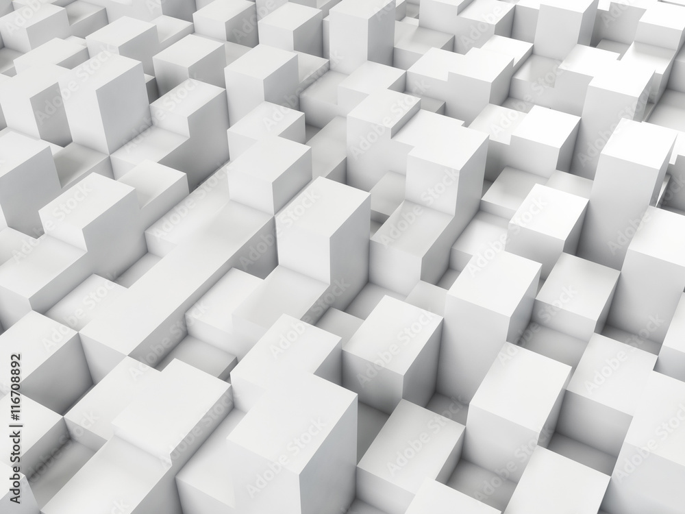 3d cubism abstract white square background. Surreal cubic background of squares of varying heights. Perspective view. High-resolution 3d illustration 3d cubism abstract white square background. Surreal cubic background of squares of varying heights. Perspective view. High-resolution 3d illustration