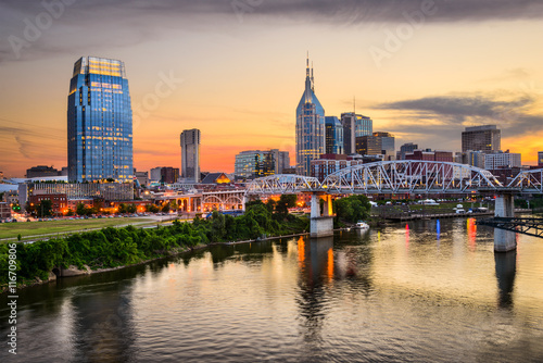 Nashville  Tennessee  USA Skyline on the Cumberland River.