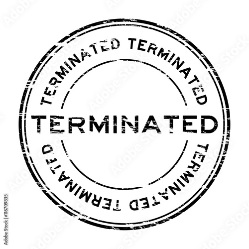 Grunge black round terminate rubber stamp