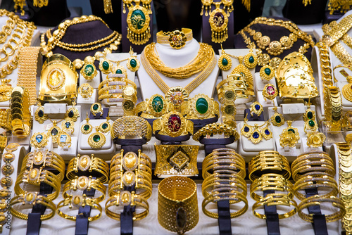 Gold Jewelry at the Grand Bazaar in Istanbul, Turkey .
