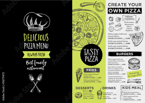 Restaurant cafe menu, template design.