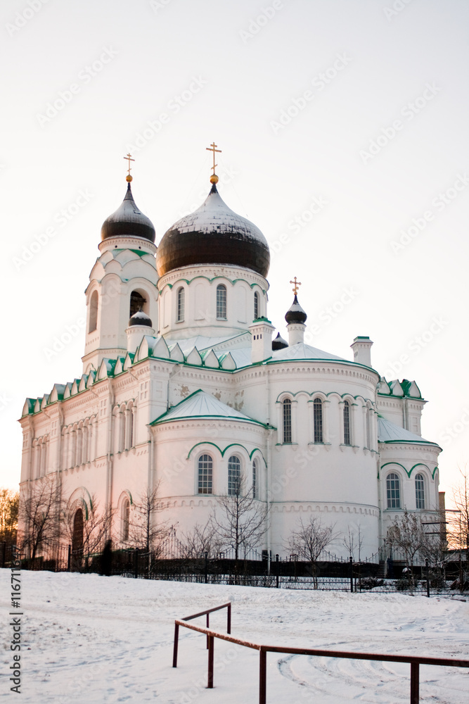 Obraz premium The Cathedral of the Archangel Michael in Oranienbaum (Lomonosov), St. Petersburg, Russia