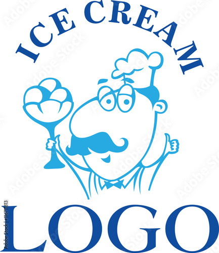 Ice cream logo template.