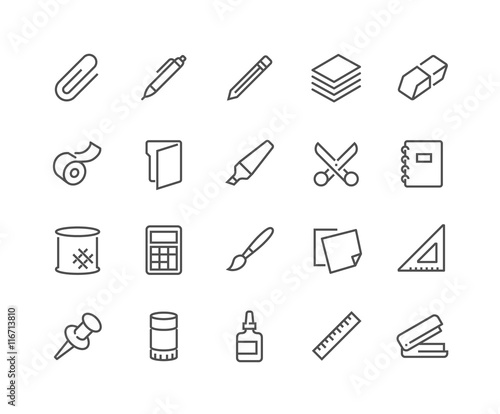 Line Stationery Icons