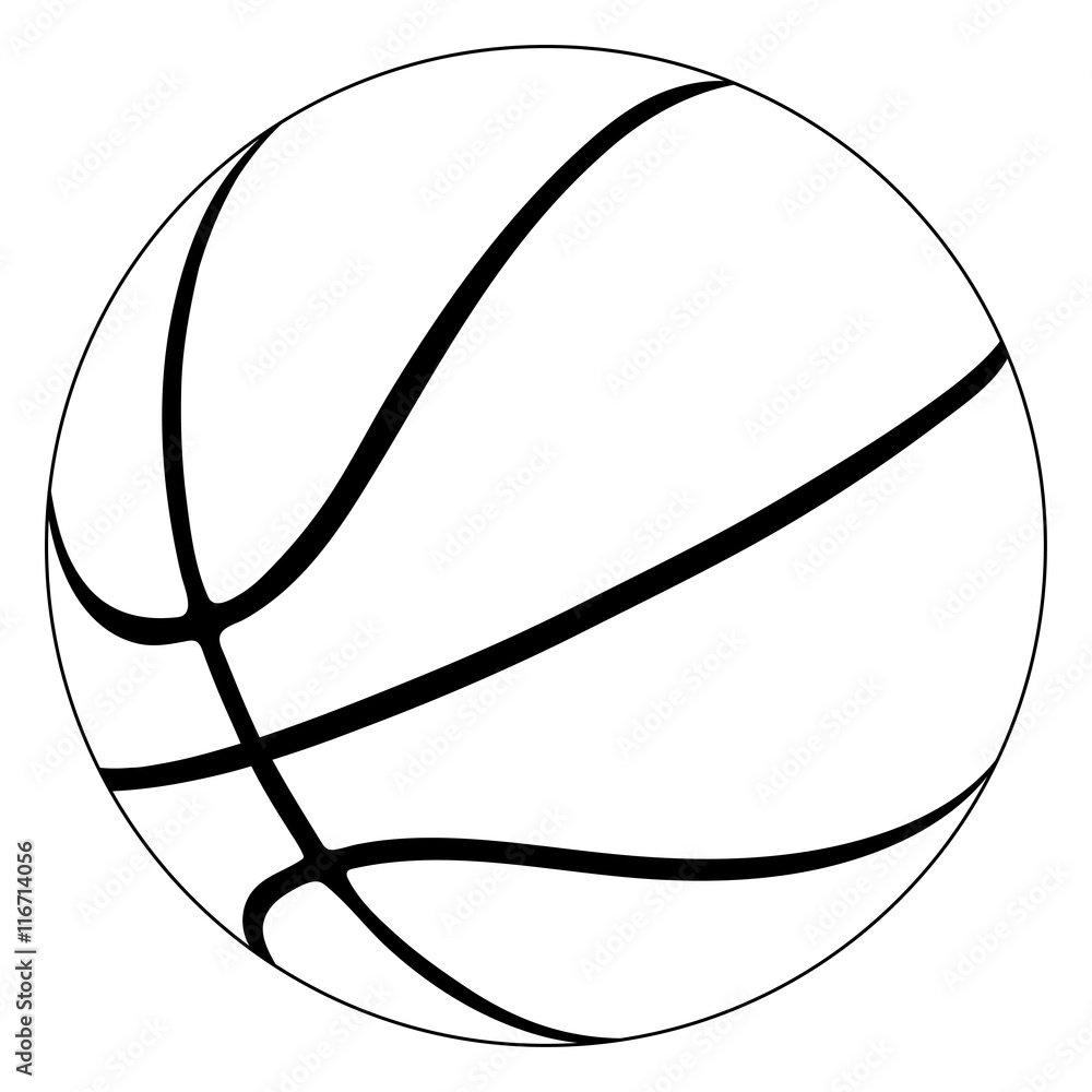 Black contours of basketball ball Black contours of basketball ball
