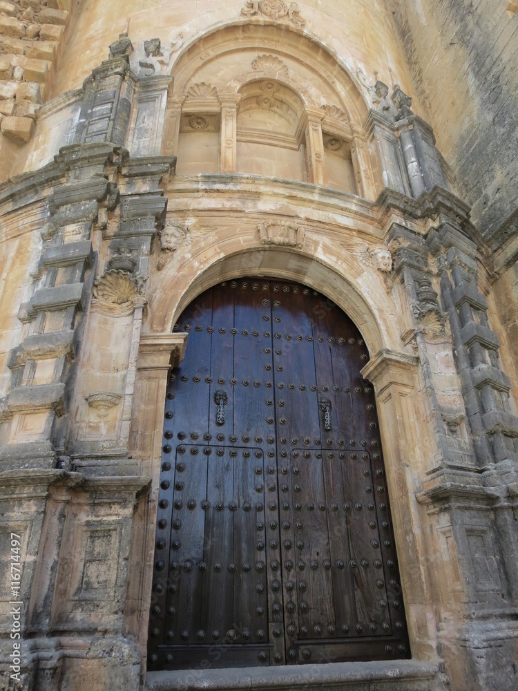 Espagne - Andalousie - Ronda - Portail Eglise Santa-Maria la Mayor