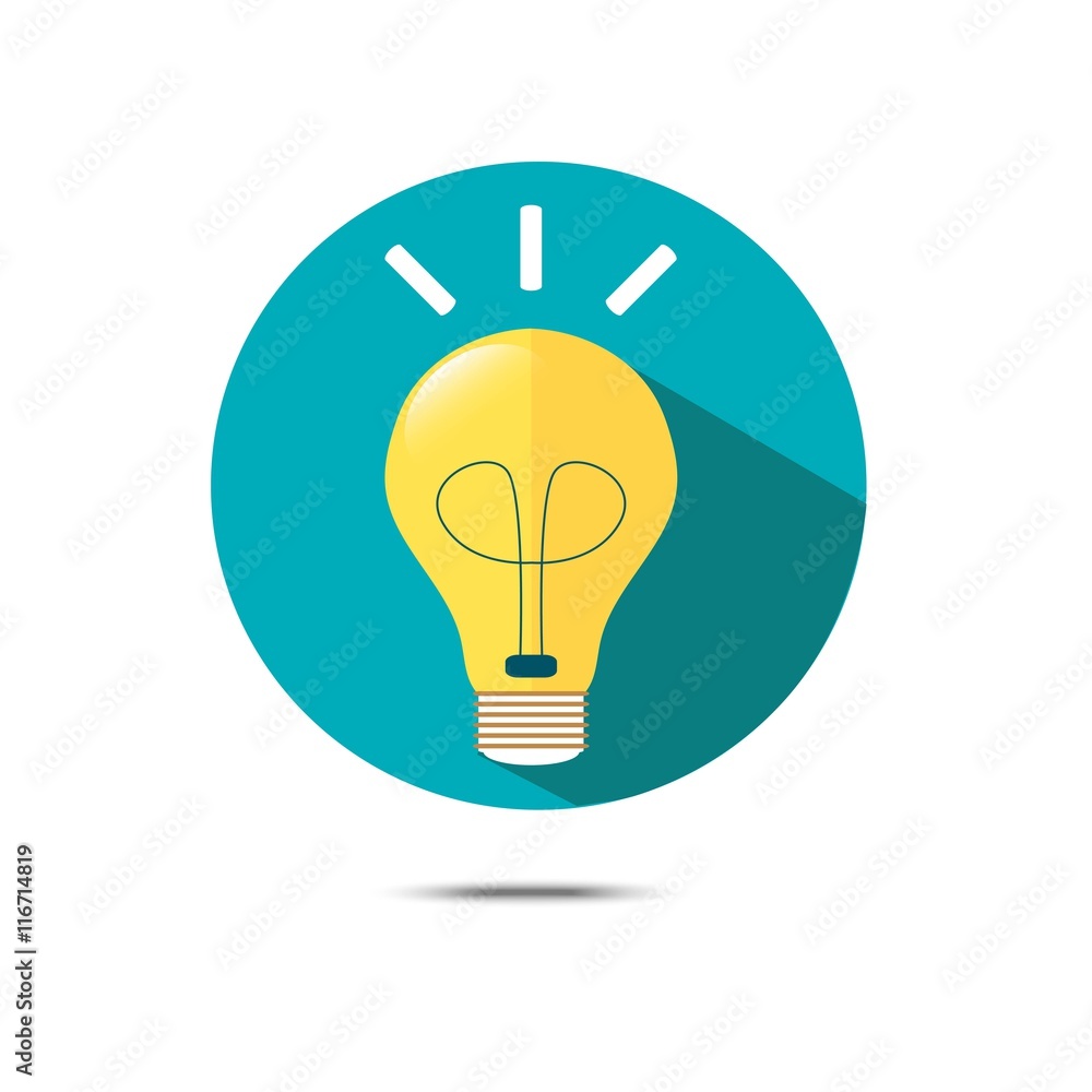lightbulb vector icon with shadow lightbulb vector icon with shadow
