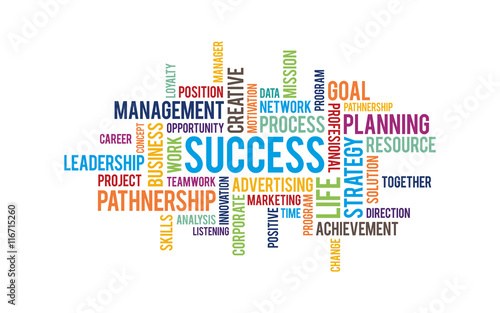 Success word cloud background photo