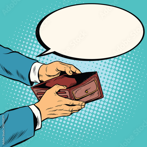 Empty wallet, no money
