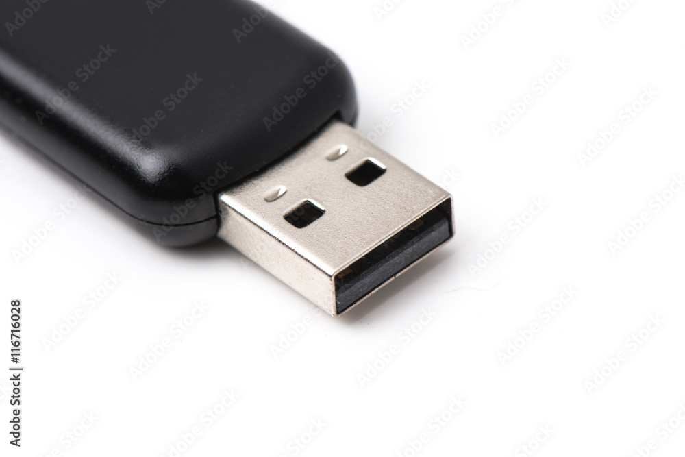 USB Flash Drive closeup on white background USB Flash Drive closeup on white background