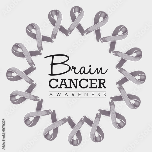 Brain cancer awareness ribbon illustration design