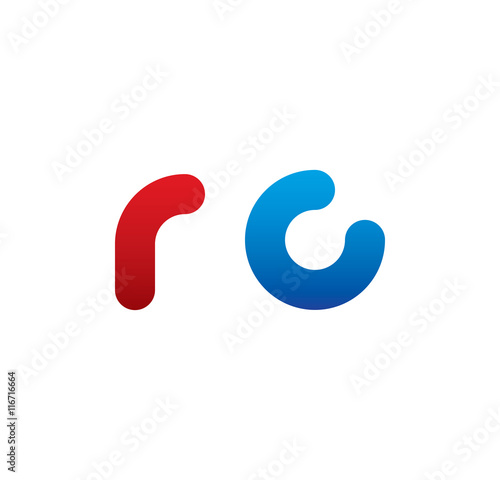 rc logo initial blue and red