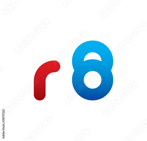 r8 logo initial blue and red photo