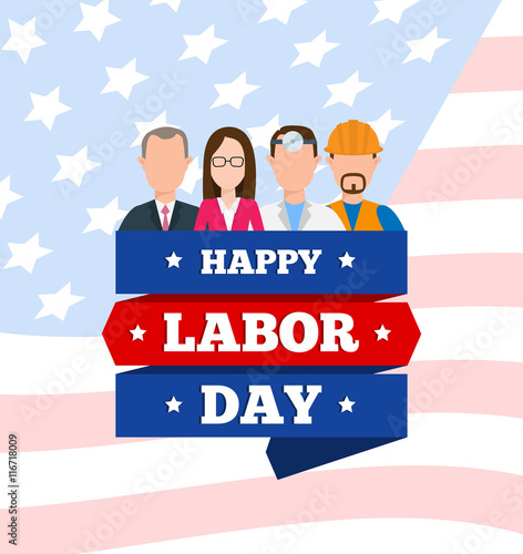 happy labor day american concept illustration poster design