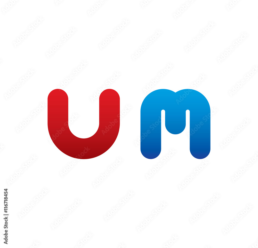 um logo initial blue and red um logo initial blue and red