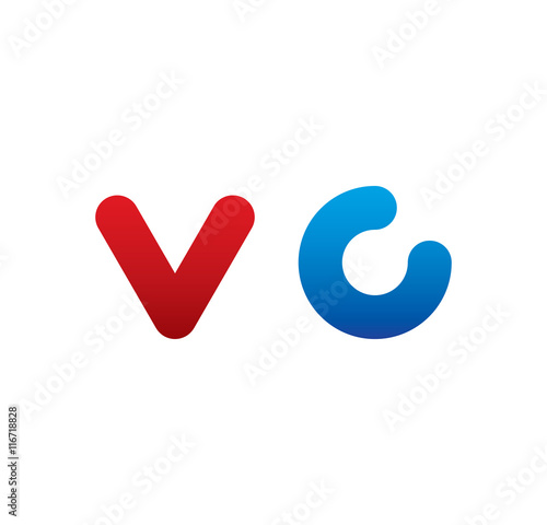 vc logo initial blue and red