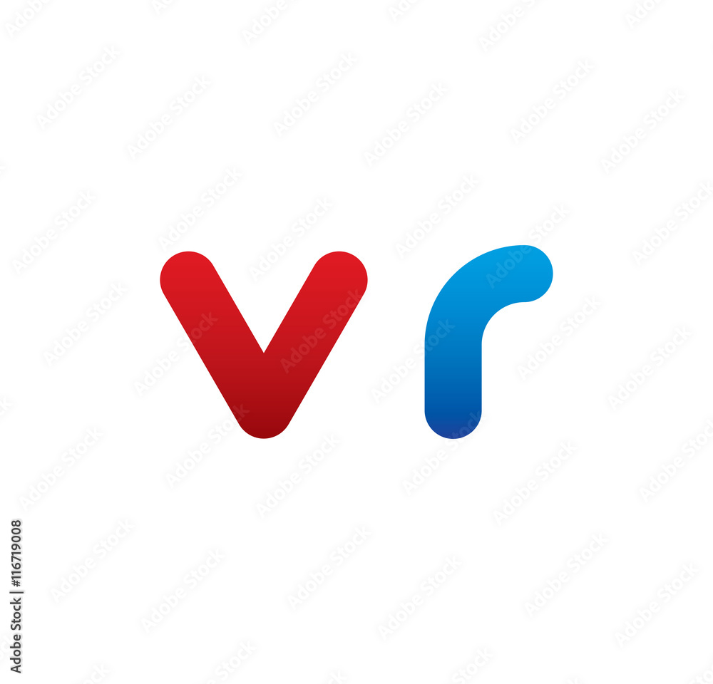vr logo initial blue and red vr logo initial blue and red