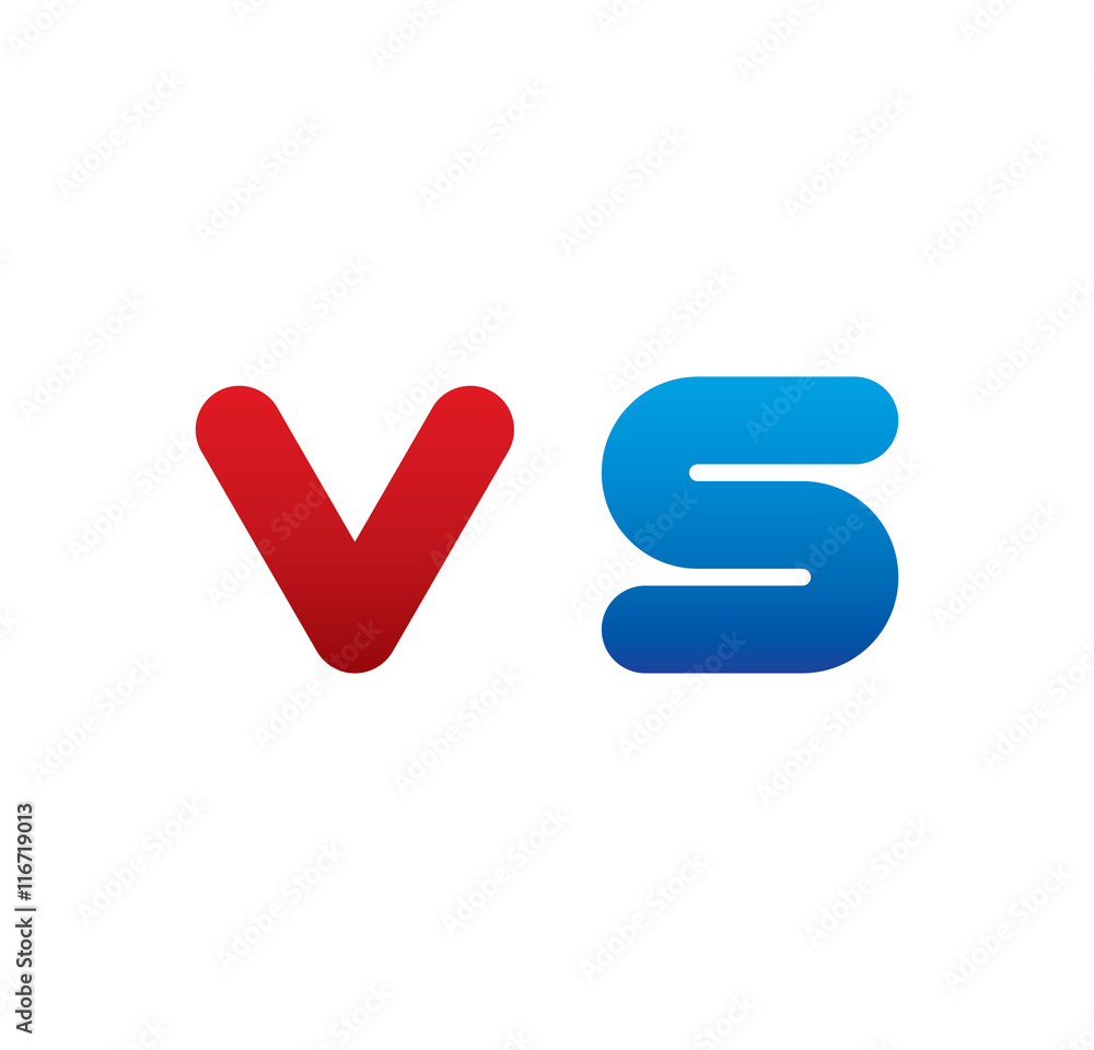 vs logo initial blue and red vs logo initial blue and red