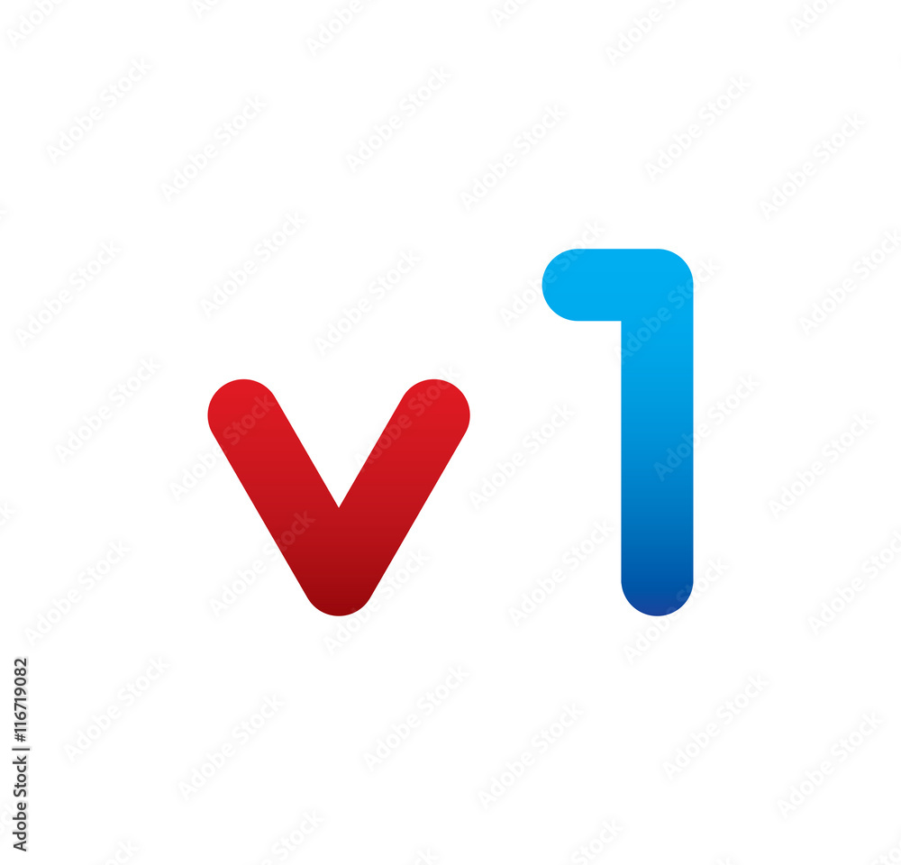 v1 logo initial blue and red v1 logo initial blue and red