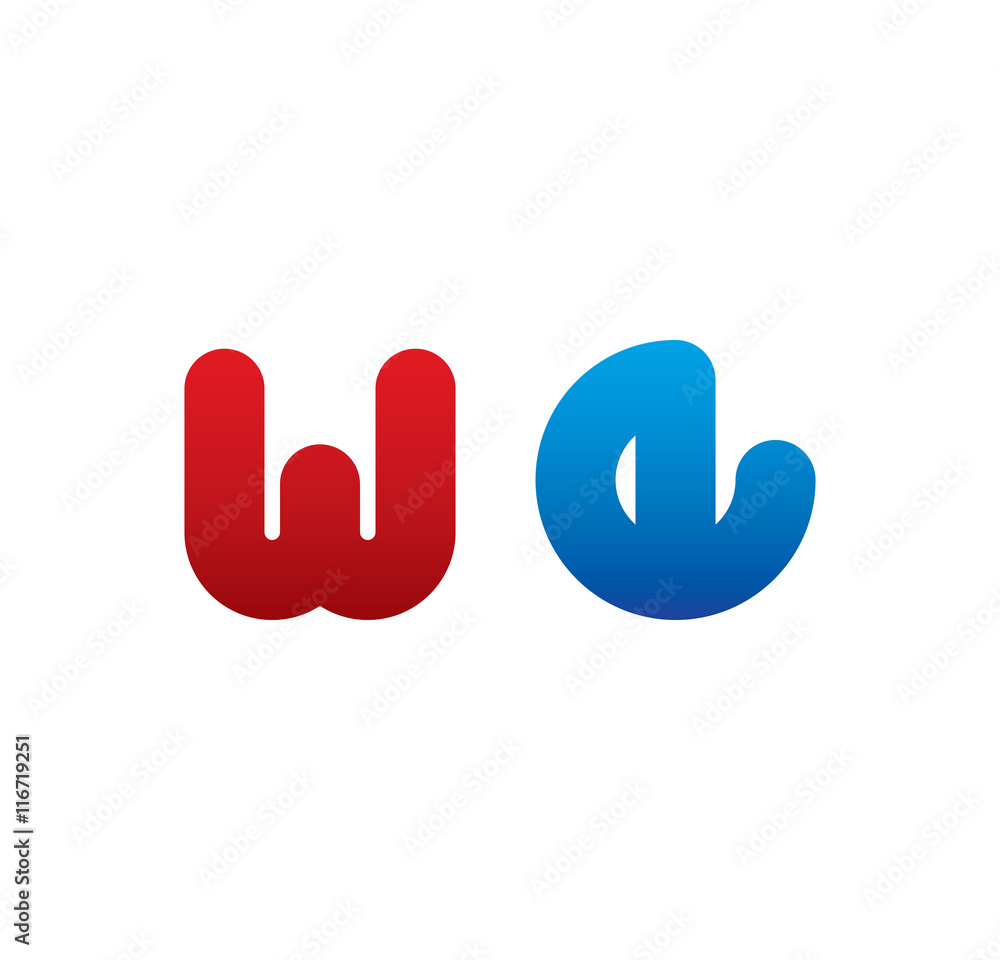 we logo initial blue and red we logo initial blue and red