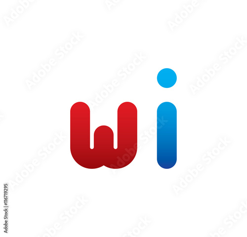 wi logo initial blue and red