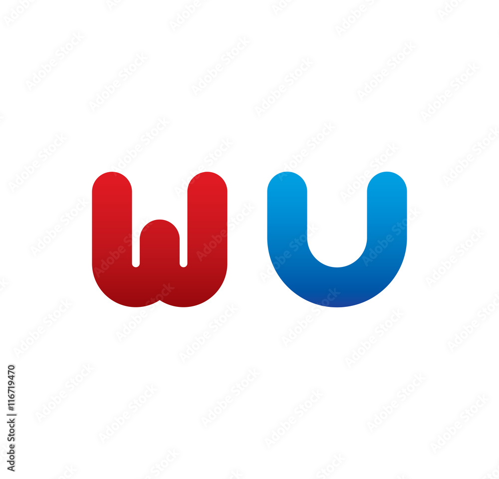 wu logo initial blue and red wu logo initial blue and red