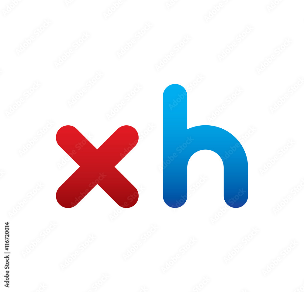 xh logo initial blue and red xh logo initial blue and red