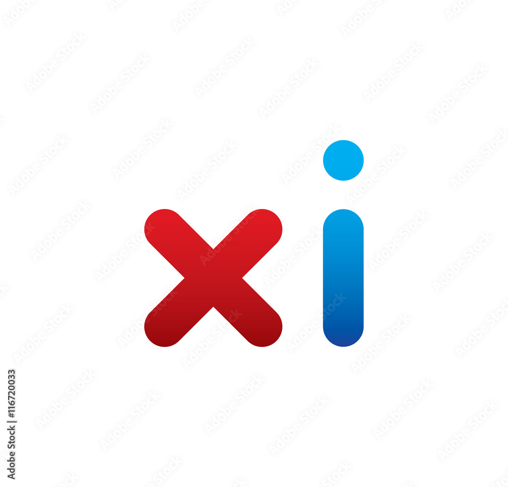 xi logo initial blue and red xi logo initial blue and red