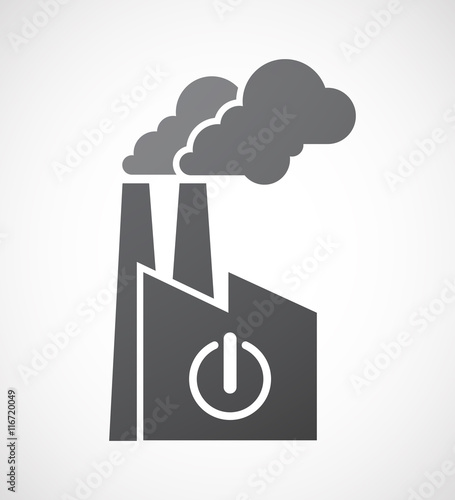 Isolated factory icon with an off button