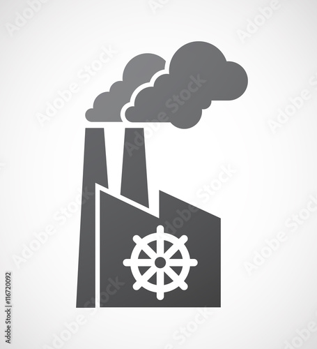 Isolated factory icon with a dharma chakra sign