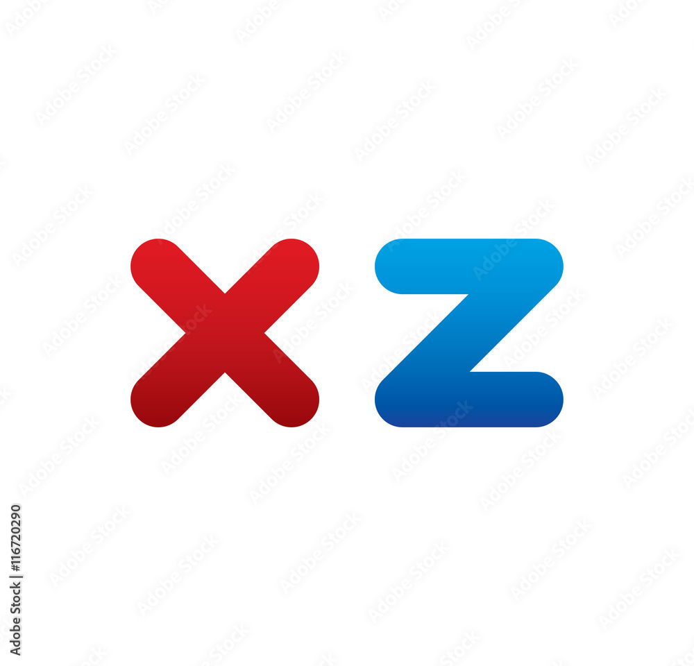 Obraz premium xz logo initial blue and red